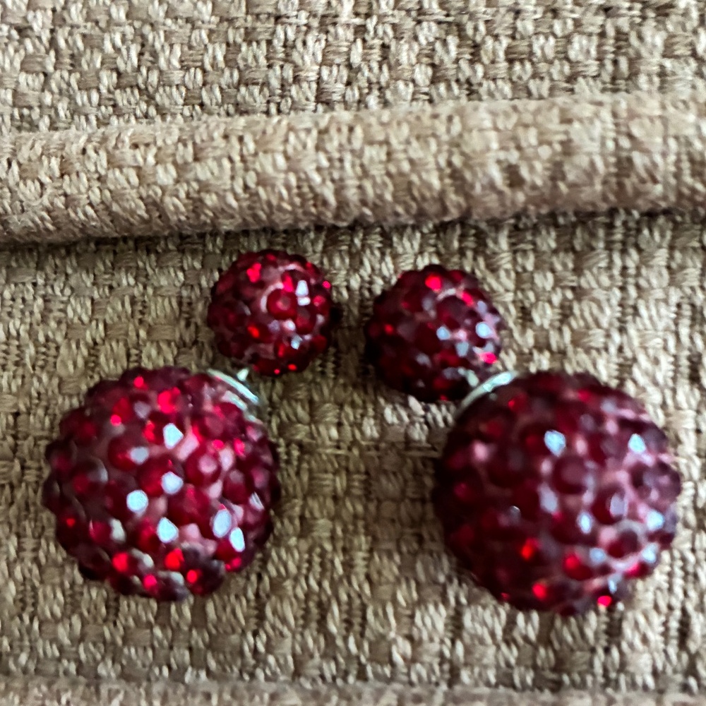 Double bead crystal earrings